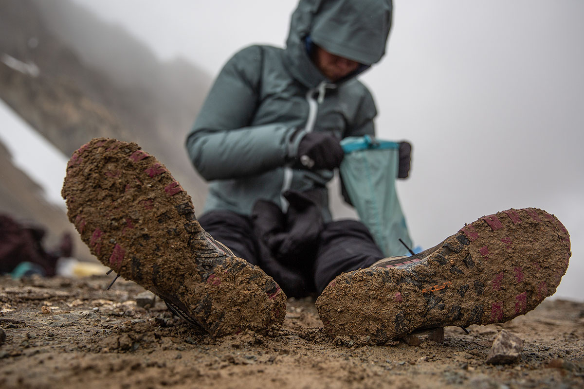 Scarpa Rush TRK GTX hiking boot (outsole in mud)